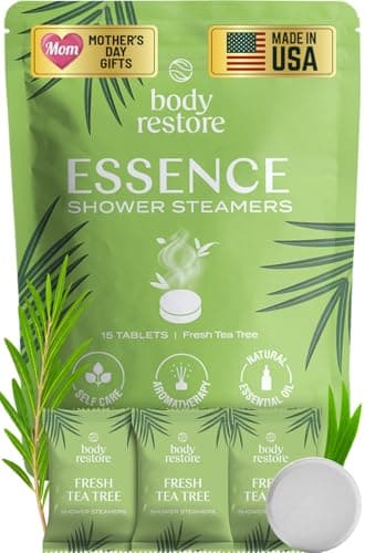 Body Restore Shower Steamers Aromatherapy 15 Pack – Mothers Day Gifts for Mom, Birthday Gifts for Women and Men, Relaxation Stress Relief Self Care – Premium Tea Tree Essential Oil Tablets - Image 1