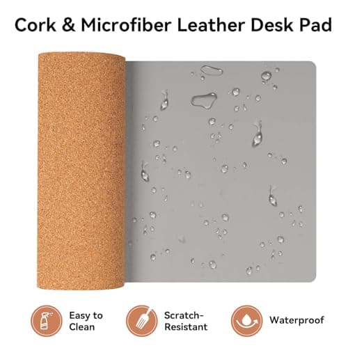 3-in-1 Eco Cork Wireless Charging Mouse Pad, Dual-Sided Fast Charge Mouse Mat, Extra Large Waterproof Office & Makeup Desk Protector, Qi-Certified Desk Pad for iPhone/Samsung/AirPods, Christmas - Thumbnail 6