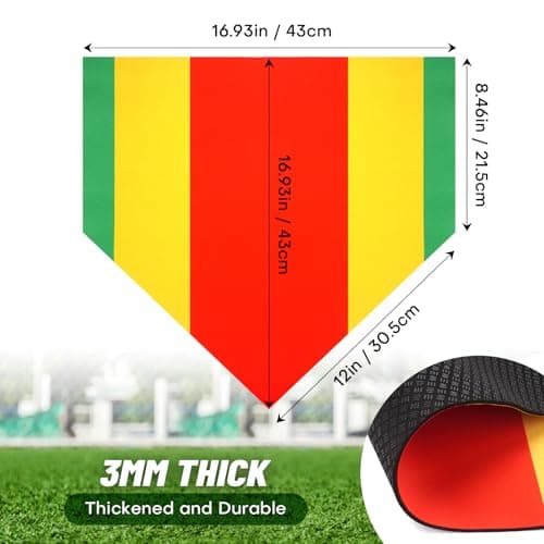 Rolitwils Baseball Home Plate Training Mat 16.93x16.93/28.35x16.93, Professional Home Plate Baseball & Softball Training | Multi-Zone Strike Practice Base | Portable Baseball Bases Equipment - Thumbnail 2