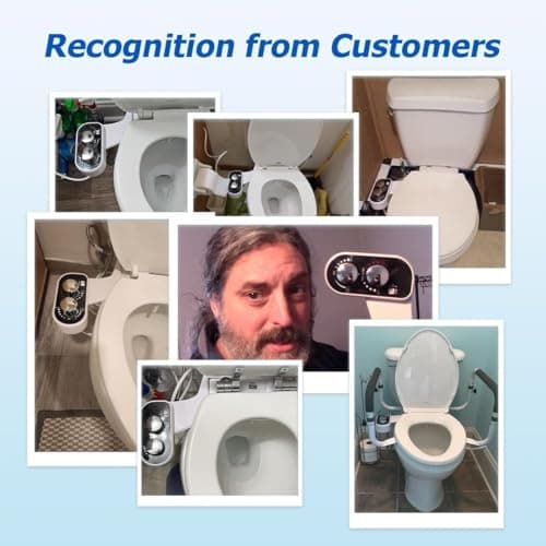 DooLv Hot and Cold Bidet Attachment for Toilet, Ultra-Slim Bidet Attachment Warm Water, Non-Electric Adjustable Pressure Self Cleaning Sprayer Nozzle Control for Posterior, Feminine Wash - Thumbnail 2