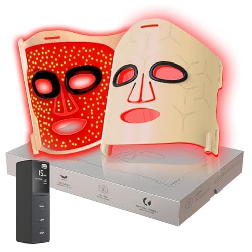 Infrared Red Light Therapy Mask: High Power Facial Skincare Device for Glowing Skin – Ultra-Thin 1.8mm 4.6oz, 830nm 633nm 590nm, Red Light Therapy for face Luxury Gift- Golden Windmill - Image 1
