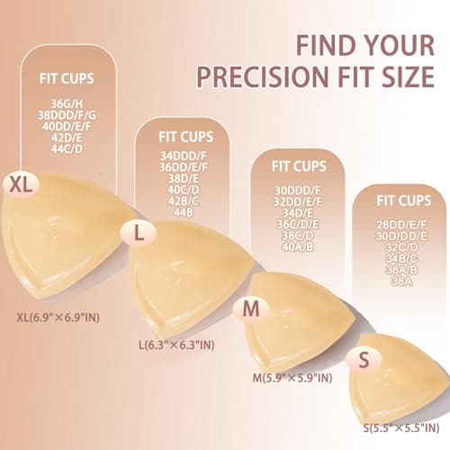 Double-Sided Sticky Bra Lift Inserts | Lightly Padded Push-Up Adhesive Bra for Large Bust | Reusable & Invisible Breast Enhancer Pads for Backless Dresses, Swimsuits - Thumbnail 5