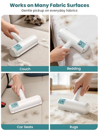 DELOMO Pet Hair Remover Roller: Reusable Lint Roller with Large Fur Bin - Portable Cat and Dog Hair Remover for Couch, Bedding, Car, Rugs & Furniture, Effective and Eco-Friendly, for Multi-Pet Homes - Thumbnail 5