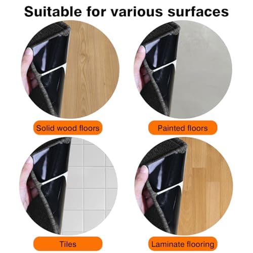 Washable Rug Grippers for Hardwood & Tile Floors, Reusable Non Slip Carpet Pads to Keep Corners Flat, Floor-Friendly Adhesive, Easy to Apply and Remove, Anti Curling Design (8 Pack) - Thumbnail 5