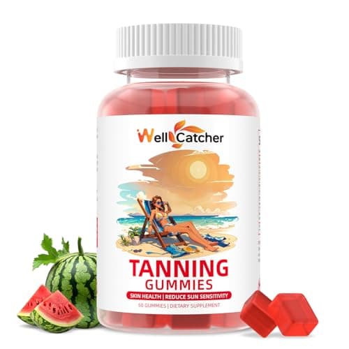 Tanning Gummies Supplement for Women Men: Daily Bronzing Tanning Gummies with Astaxanthin Beta-Carotene L-Tyrosine Lycopene, Melanin Supplement for Natural Glow Healthy Skin Sun Sensitivity Vegan 60CT - Image 1