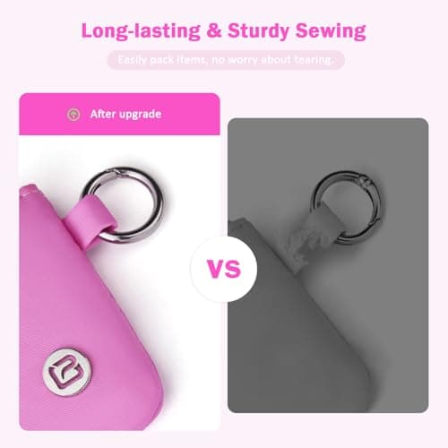 POIUGOYA Nylon Wristlet Wallets, Dual Pouch Keychain Wristlet Wallet, RFID Small Wallet With Coin Pouch,ID Window For Travel - Thumbnail 2
