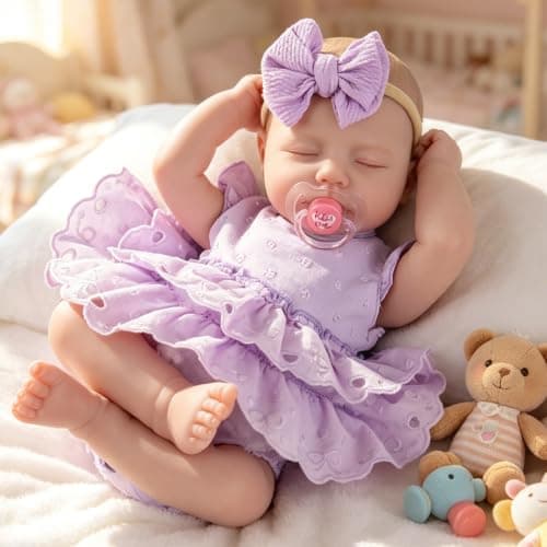 Milidool Lifelike Reborn Baby Girl Dolls -Realistic 20-Inch Newborn Doll with Poseable Limbs Soft Body and Accessories, Weighted Real Life Reborn Baby Doll Gift Set for Seniors, Collectors & Kids 3+