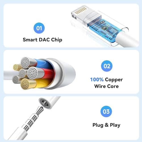 [Apple MFi Certified] 10 Pack for iPhone 3.5mm Headphones Adapter, Lightning to 3.5 mm Headphone/Earphone Jack Converter Audio Aux Dongle Compatible with iPhone 14 13 12 11 Pro XR XS Max X 8 7 - Thumbnail 5