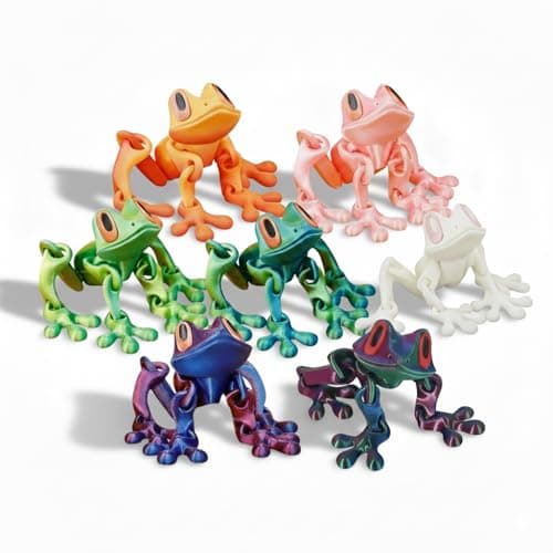 7 Pcs 3D Printed Animals Frog Fridge Magnets, Funny Refrigerator Magnets with Movable Joint and Pose Different Positions for Home Office Decoration, Frog Gifts IdeaI for Women Men - Image 1