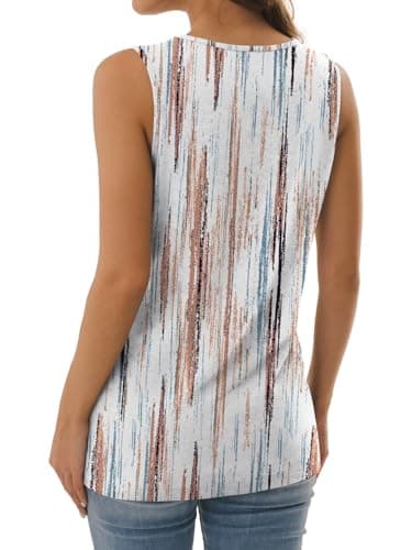 GKBK Womens Tank Top Loose Fit Summer Sleeveless Tops Floral Dressy Casual Blouses V Neck Tshirts Shirts 2026 Fashion Spring Clothes Tie-dye Stripes XXL - Thumbnail 5