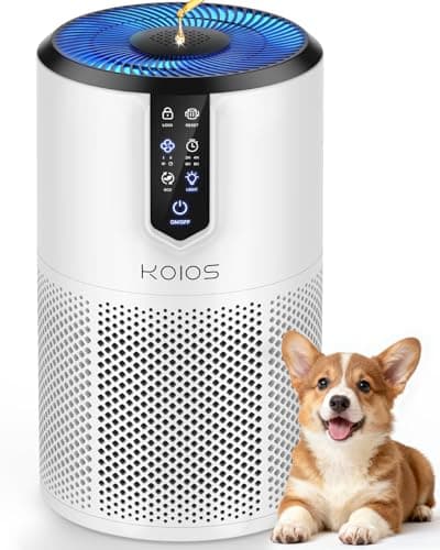 Air Purifiers for Bedroom, KOIOS H13 HEPA Air Purifiers for Home Pets, Quiet Air Cleaner for Office, Pets Dander, Odors, Smoke, With Eco Mode, Fragrance Sponge, Night Light C150-White