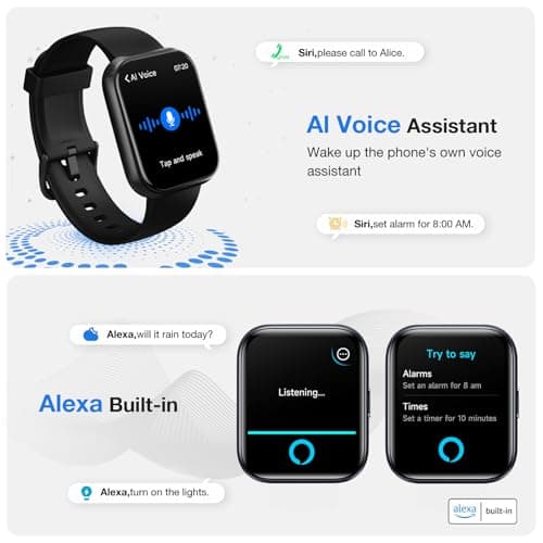Smart Watch for Men, Mens Smart Watches for Android/iPhone/Samsung, Make/Answer Call & Alexa, Smartwatch with Heart Rate/Sleep/SpO2/Stress Monitor, 100+ Sport Modes Waterproof Fitness Tracker-Black - Thumbnail 4