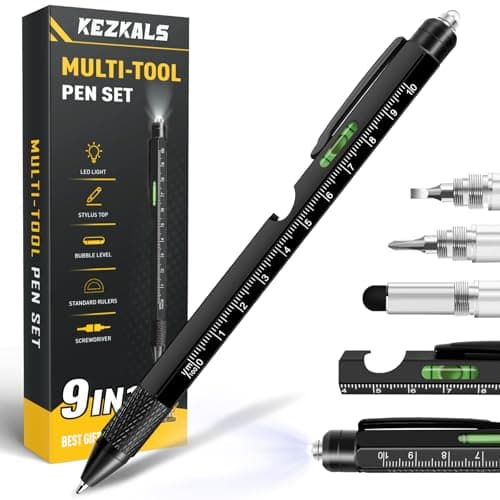 KEZKALS Fathers Day Mens Gifts for Husband Dad, 9 in 1 Multitool Pen Gifts for Men, Fathers Day Gift from Daughter Wife Son, Anniversary Birthday Gifts for Men, Dad Gifts for Grandpa Him, Gadgets Tool
