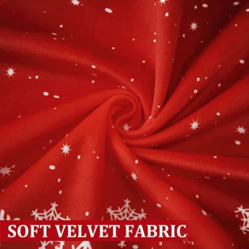 CAROMIO Christmas Throw Pillow Covers 18x18, Red Velvet Throw Pillows Set of 2, Floral Snowflake Pillow Covers for Couch Home Decoration (18 x 18 Inch, 2 Pack) - Thumbnail 3