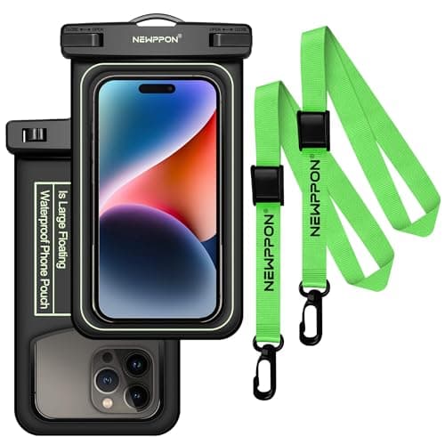Floating Waterproof Cell Phone Pouch - 2 Pack Float Clear Cellphone Holder Protector with Lanyard - Universal Floatable Water Proof Dry Bag for iPhone Samsung Galaxy for Beach Swimming Pool - Image 1
