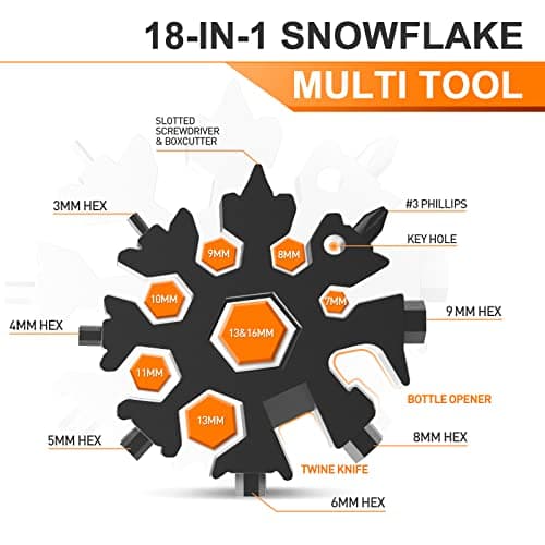 Dusor Gifts for Men Him Dad Husband, 18-in-1 Snowflake Multitool, Stocking Stuffers for Adults, Mens Gifts for Christmas, Gift for Dad Who Want Nothing, White Elephant Gift for Adults, Tools for Men - Thumbnail 2