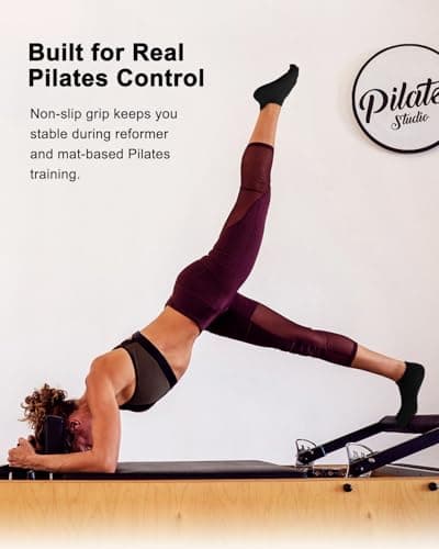 Aoliks Pilates Socks Yoga Socks with Grips for Women, Grip Athletic Socks for Pure Barre Ballet Dance Workout Hospital - Thumbnail 4