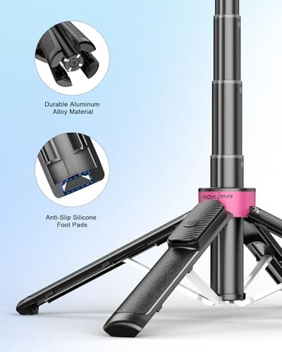 ACKIMA 3-in-1 Magnetic Selfie Stick Tripod for iPhone, 37'' 360° Rotation Phone Tripod with Wireless Remote, 4-Leg Extendable Phone Tripod for Hands-Free Video Recording,Gym,Selfies,Travel Tripods - Thumbnail 4
