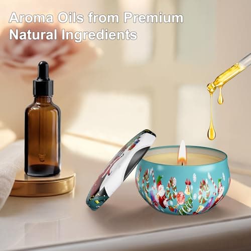 Christmas Candles Gifts Set for Women, Primevolve Scented Candles for 12 Bulk Home Aromatherapy, Strongly Fragrance Long Lasting Portable Travel Tin for Spa Bath Yoga - Thumbnail 5