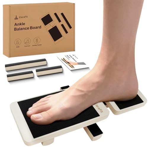 Single Leg Balance Board Wooden Foot Strengthener Trainer for Sprained Ankle and Achilles Tendon, Stability Training Plantar Fasciitis Relief, Stronger Ankles & Better Balance in 10 Minutes Daily - Image 1