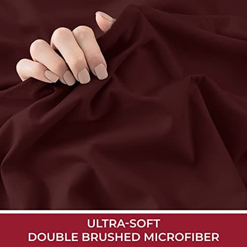 Mellanni Twin XL Fitted Sheet - Iconic Collection Bedding Sheets with up to 16 inch Deep Pocket - Soft & Cooling - Fade & Stain Resistant - 1 PC (Twin XL, Brick Red) - Thumbnail 6