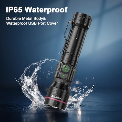 WdtPro 2 Pack Flashlights Rechargeable, Bright Mini LED Pocket Flash Lights with Clip, Zoomable, Dual Switch, 5 Modes, Waterproof Flashlight for Camping Outdoor Home Emergency (Battery Included) - Thumbnail 4