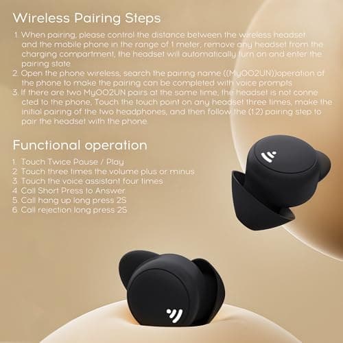 sunvito Sleep Earbuds for Side Sleepers, Mini Invisible Wireless Bluetooth 5.3 Micro Sleep Headphones, Hidden Earbuds for Small Ears Sleeping, Working, Hiking, Exercise(Black) - Thumbnail 6