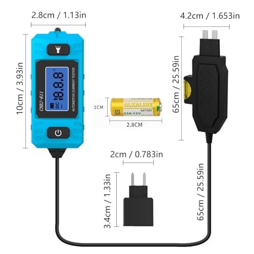 Ansbell Car Circuit Tester Fuse Tester Automotive Current Tester Blade Fuse Max 48V, Circuit Measure AmpFuse Buddy, Automotive Blade Checker Fuses Box Current Test - Thumbnail 5