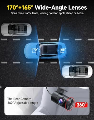 AXB Dash Cam Front and Rear: 4K+2.5K Dashcam with 5G WiFi APP Control & 64GB Card - Dual Dash Camera for Cars with 24H Parking Mode Night Vision Loop Recording Emergency Lock (V3) - Thumbnail 5
