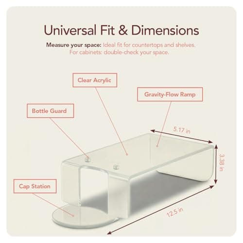 Laundry Detergent Holder Riser Organizer - 2 Pack Clear Acrylic Dispenser Stand with Gravity Flow Base and Cap Station, Universal Fit for Bottles, Laundry Room Organization - Thumbnail 4