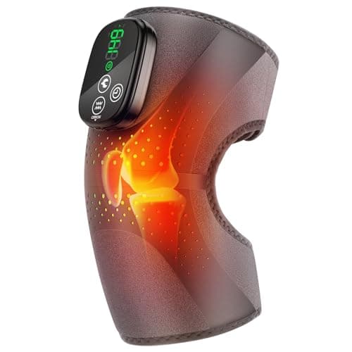 BAISEMAIN Knee Massager with Heat, Heating Pad for Knee Shoulder Elbow Pain Relief, Cordless Heated Knee Brace for Arthritis with Massage, Gray - Image 1