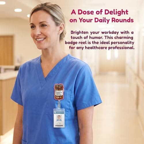 Retractable Badge Reel with Alligator Clip, Heavy Duty, Cute Funny ID Name Tag Holder for Nurses, Doctors, Teachers, and Office (Pink-Procyon lotor) - Thumbnail 5