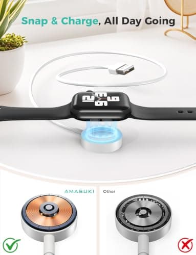 𝟐𝟎𝟐𝟔 𝐔𝐩𝐠𝐫𝐚𝐝𝐞𝐝 for Apple Watch Charger USB Magnetic Fast Charging Cable Portable Wireless Charging Accessories Compatible with iWatch Series 11/10/9/8/7/6/5/4/3/2 Ultra 3/2/SE-3.3FT - Thumbnail 2