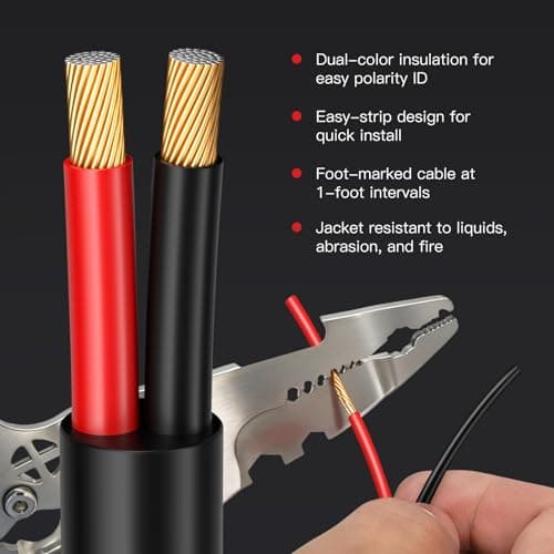 PTASYGK 14/2 Outdoor Speaker Wire - Direct Burial Speaker Cables CL3 CL2 Rated 50 Feet, UV Resistant CCA Cable for Garden, Patio, Pool Audio Systems - Thumbnail 4
