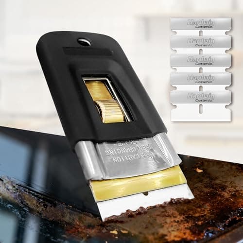 HARDWIN 5-Pack Ceramic Single-Edge Razor Blades, Replacement Blades for Razor Blade Scraper Tool, Non-Scratch Glass Top Stove Scraper Refills for Cleaning Cooktop, Oven, Paint and Stickers - Thumbnail 6