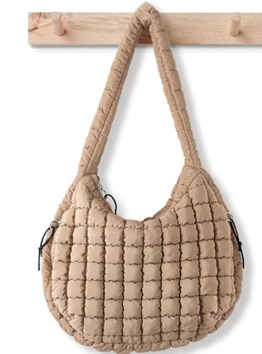 Puffer Tote Bag for Women Large Quilted Tote Bag Quilted Carryall Bag Soft Puffy Crossbody Bag Hobo Handbags Puff Purse - Image 1