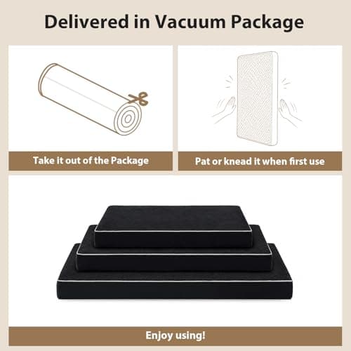 LEXTRO XXL Waterproof Orthopedic Dog Bed for Crate Mat, 44x32 Extra Large Dog Bed Washable with Removable Washable Cover, Comfortable Dogs Pad for Large Size Dogs, Black - Thumbnail 6