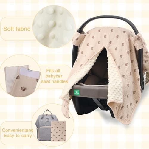 2-in-1 Baby Car Seat Cover & Canopy | Mom Nursing Cover, Easy Install Shield | Multi-Purpose for Winter Warmth & Summer Shade (Brown) - Thumbnail 4