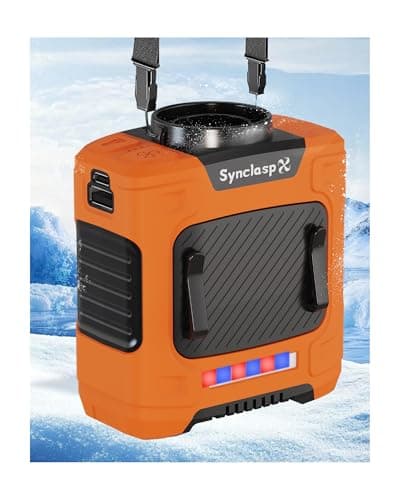 SynclaspX Waist Fan, 10000mAh Rechargeable Belt Clip Fan, 24H Runtime, 49ft/s Strong Airflow, 3-Speed 7-in-1 Hands-Free Personal Fan with Bottom Air Intake and LED SOS Light for Jobsite Outdoor Work - Image 1