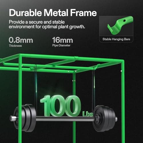 VIVOSUN S224 2x2 Grow Tent, 24"x24"x48" High Reflective Mylar with Observation Window and Floor Tray for Hydroponics Indoor Plant for VS1000 - Thumbnail 5