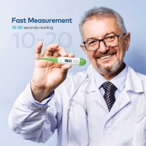 Thermometer for Baby, 2 Packs, Rectal Digital Thermometer with 10 Seconds Fast Reading (Dark Blue+Green) - Thumbnail 2