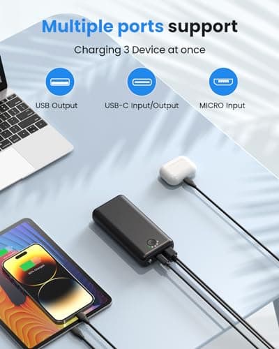 DAOLOT Portable Charger Power Bank 30000mAh USB C 22.5W Fast Charging External Battery Pack PD QC4.0 with Flashlight 3 Outputs & 2 Inputs Battery Bank for iPhone Samsung Galaxy iPad etc (Black) - Thumbnail 3