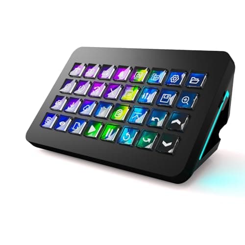 TreasLin/VSDinside XL Streaming Deck & Macro Keypad – 32 Customizable Keys with Scroll Wheels + RGB Light, Programmable Shortcut Keyboard for Gamers Creators Work on OBS Twitch Zoom Teams PS Excel - Image 1
