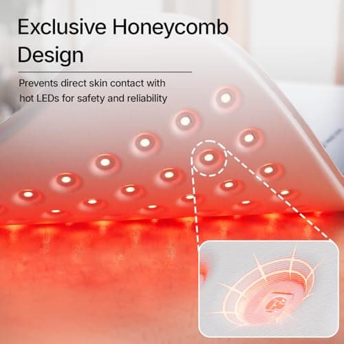 Hello Face Extra Long 30''x12'' Red Light for Body, 264 x Triple-Chip LEDs Large Red Light Mat Portable Near Infrared 660nm & 850nm for Full Body Back Hips Joint 36W Gray - Thumbnail 3