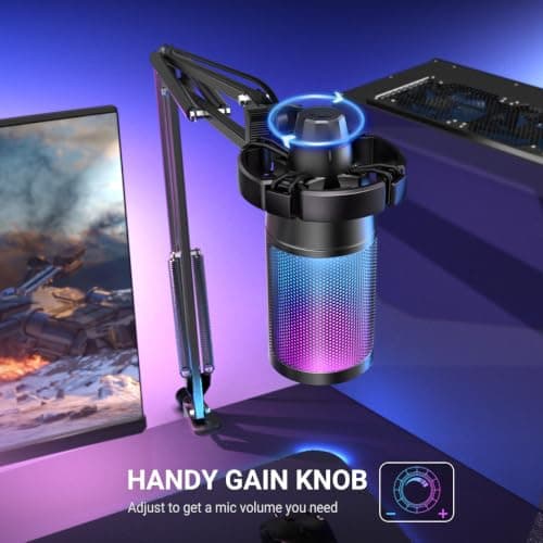 FIFINE AmpliGame A6T USB Gaming Microphone Kit, Condenser Mic for Streaming - Thumbnail 6