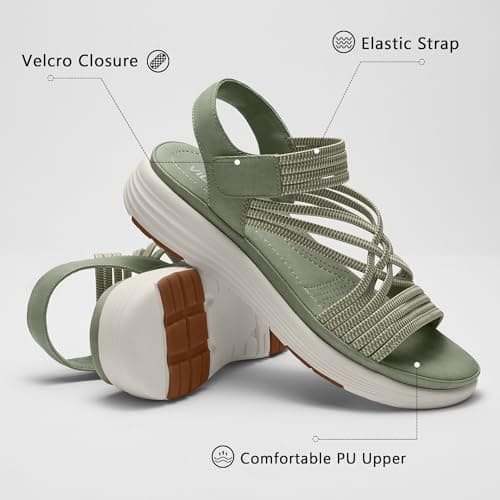 Vilanva Women's Comfortable Walking Sandals (Green Size 7) - Thumbnail 6