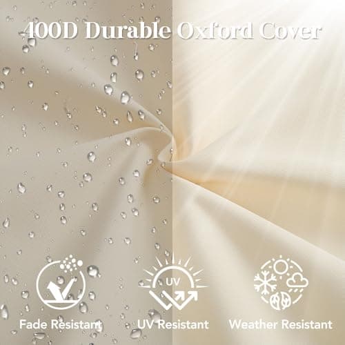 L’AGRATY Outdoor Chair Cushions for Patio Furniture：24" x 24" Deep Seat Cushions with Backrest for Couch Sofa Chair - Waterproof Fade-Resistant Patio Cushion (Set of 4,Ivory) - Thumbnail 3