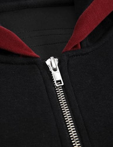 Aelfric Eden Cropped Contrast Stripe Zip Up Hoodie Y2K Long Sleeve Crop Sweatshirts Casual Hooded Jacket Black X-Small - Thumbnail 5