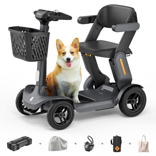 Paiseec S3 Pro Mobility Scooters for Adults, 40 Miles Long Lasting Mobility Scooter, Lightweight Travel Scooter for Seniors, 300 lbs Capacity, AI Speed Control, 250W Motor (Grey-40miles-S3) - Image 1