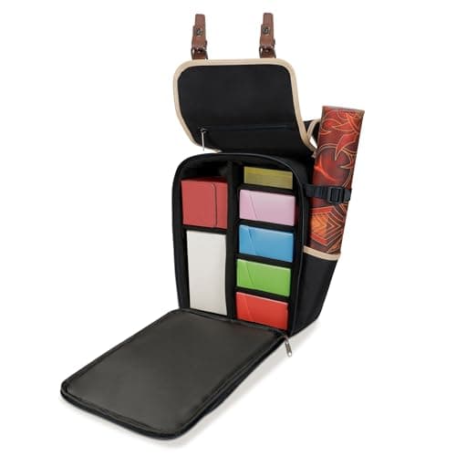 ENHANCE Designer Edition Compact MTG Backpack with Customizable Interior Fits Magic the Gathering, Lorcana & more - Accessory Pocket for Dice Bags, Booster Packs, Tag Trackers, Playmat Pocket (Black) - Image 1
